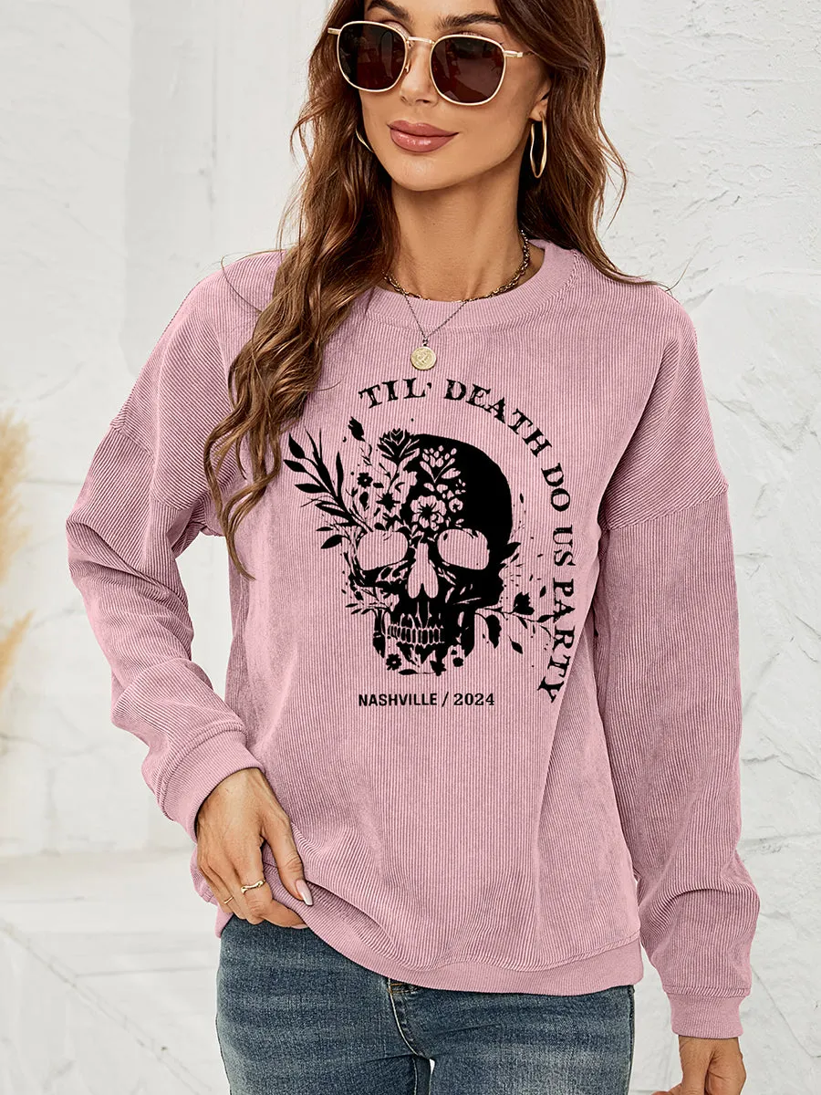 Skull Graphic Dropped Shoulder Sweatshirt – For When You Want to Look Badass and Cozy at the Same Time