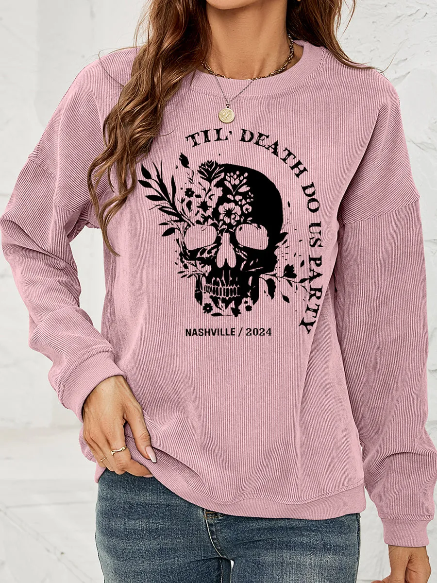 Skull Graphic Dropped Shoulder Sweatshirt – For When You Want to Look Badass and Cozy at the Same Time