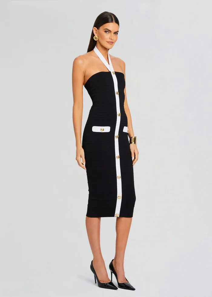 Sloane Bandage Knit Dress - Black White