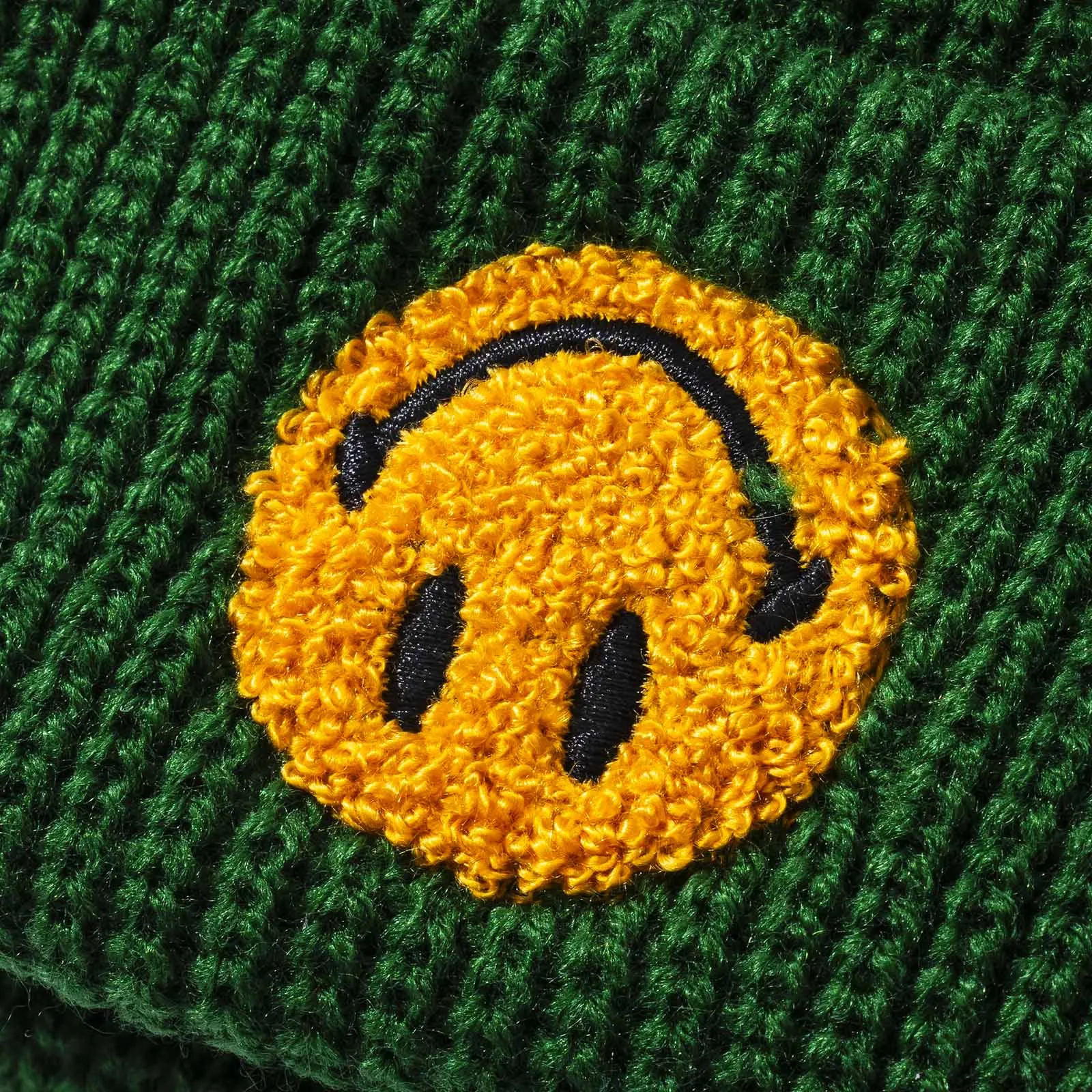 Smiley Upside Down Beanie - Fern