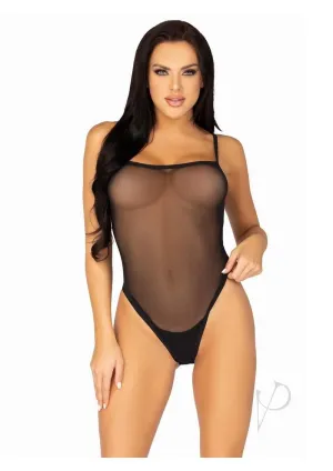 Snap Crotch Cami Bodysuit Thong M/l Blk