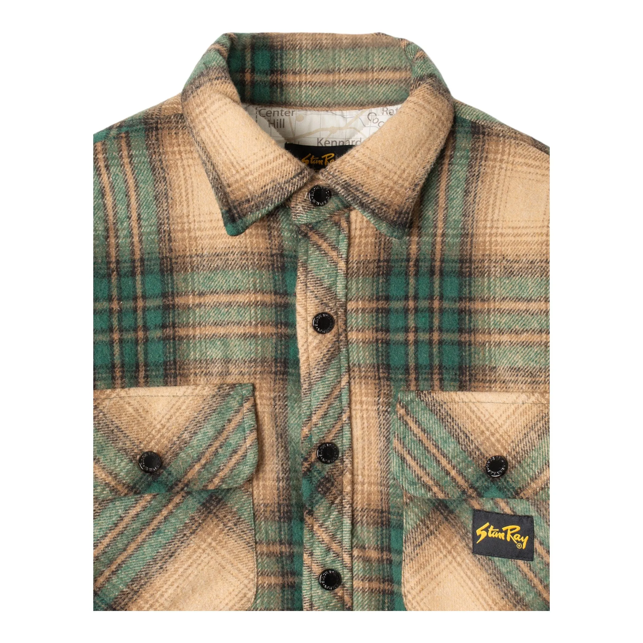 Stan Ray Quilted Plaid Overshirt - Olive Plaid