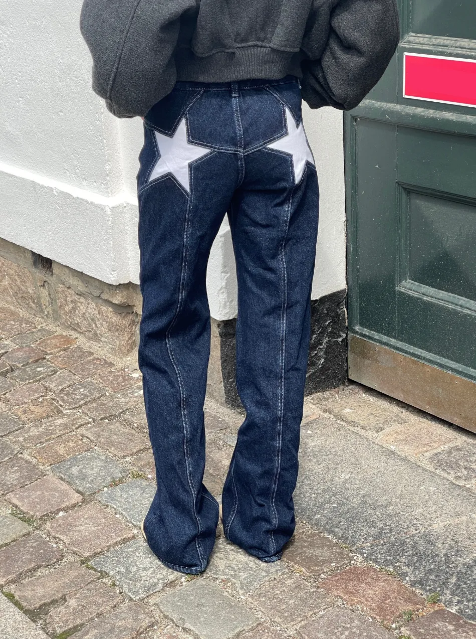 Star Jeans With White Stars