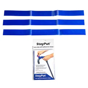 Stayput non-slip material, self-adhesive strips, 1.25" x 16", pack of 3 strips, blue