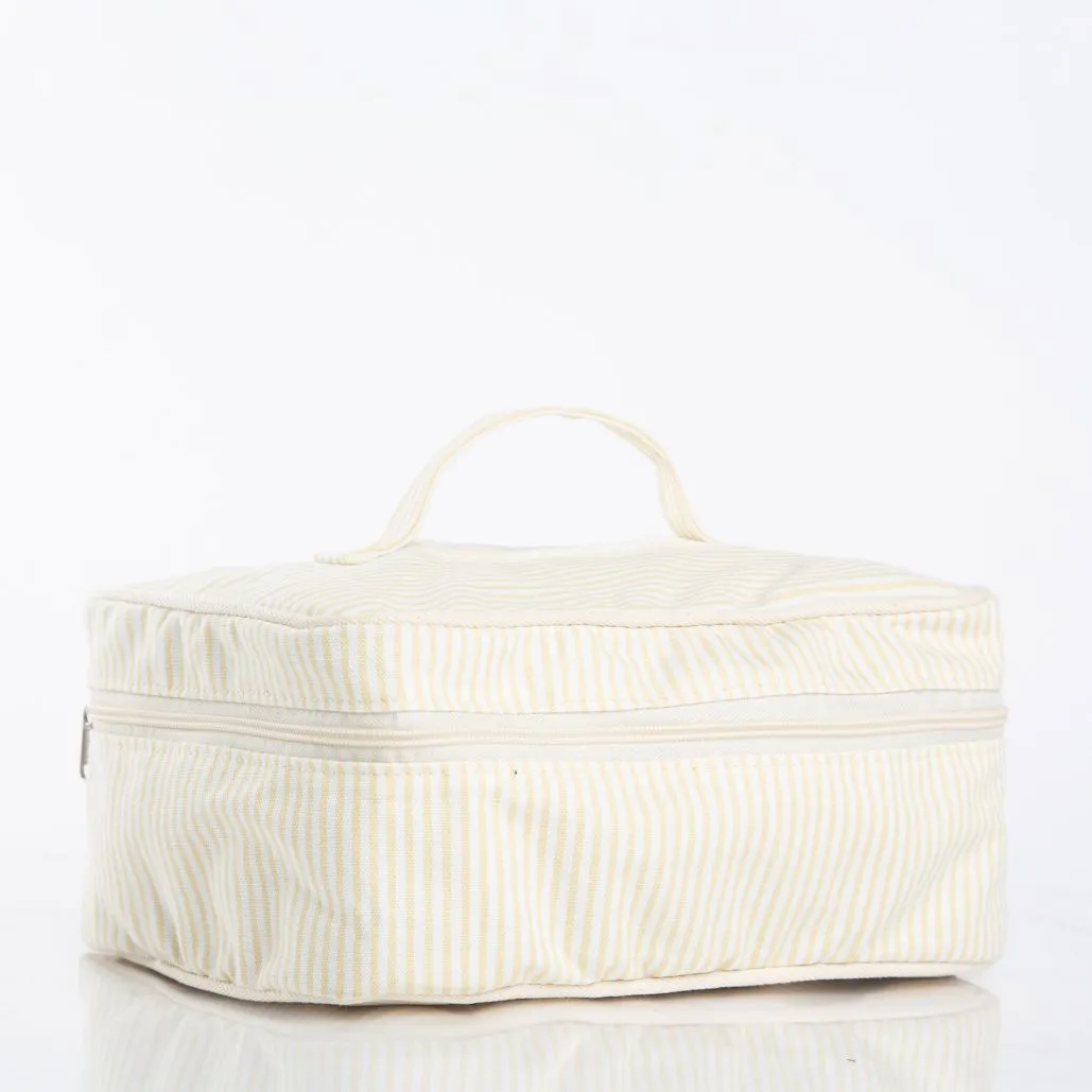 Stripes Train Case - Yellow