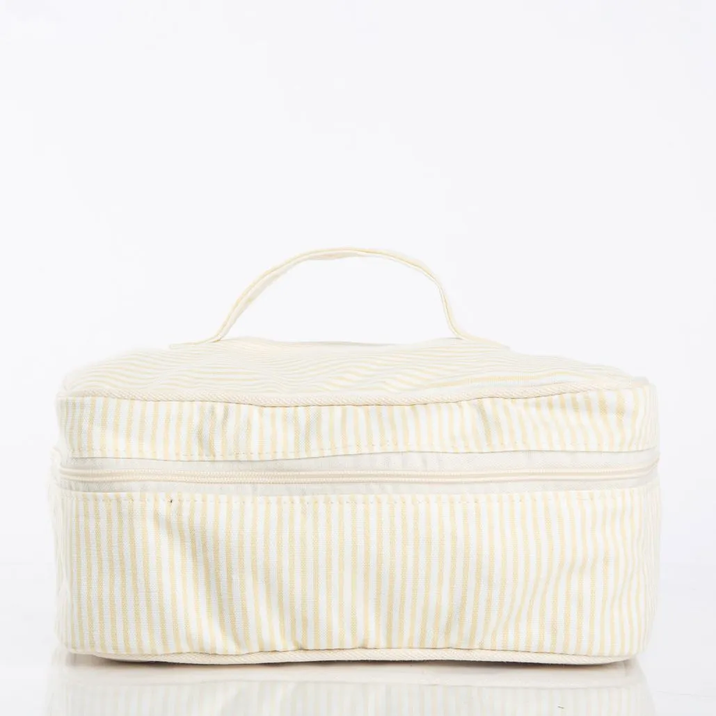 Stripes Train Case - Yellow