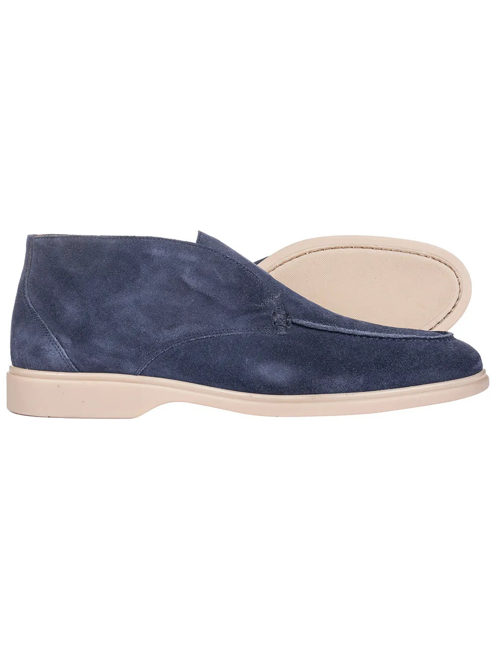 Suede Ankle Boot Navy Blue