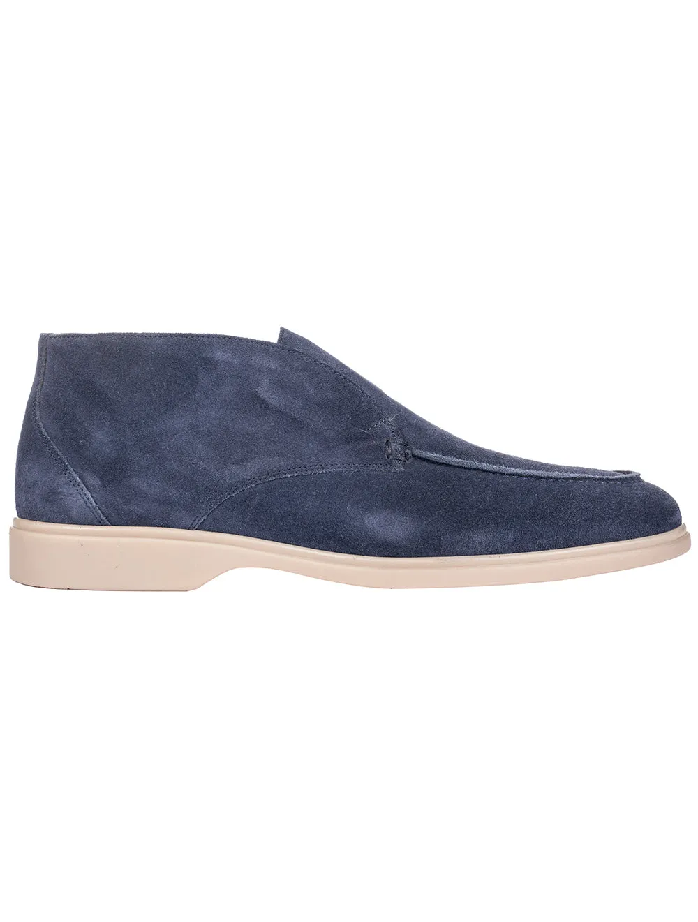 Suede Ankle Boot Navy Blue