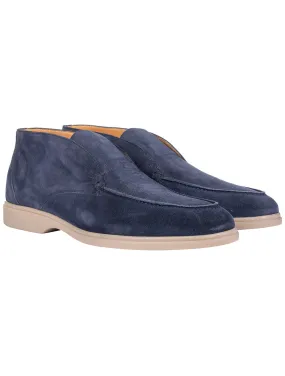 Suede Ankle Boot Navy Blue