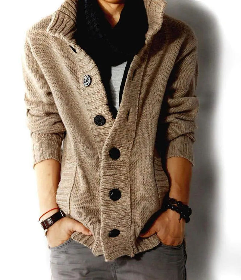 Sweater For Men Slim Cardigan Fit Jumpers Knitwear Warm Autumn Casual alternative Clothing