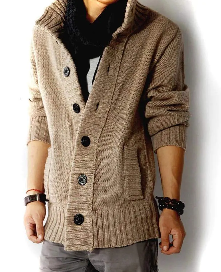 Sweater For Men Slim Cardigan Fit Jumpers Knitwear Warm Autumn Casual alternative Clothing