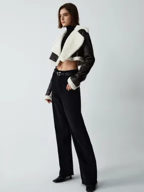 TastyHottie - Notable Mentions Sherpa Lined Shearling Leather Flight Jacket