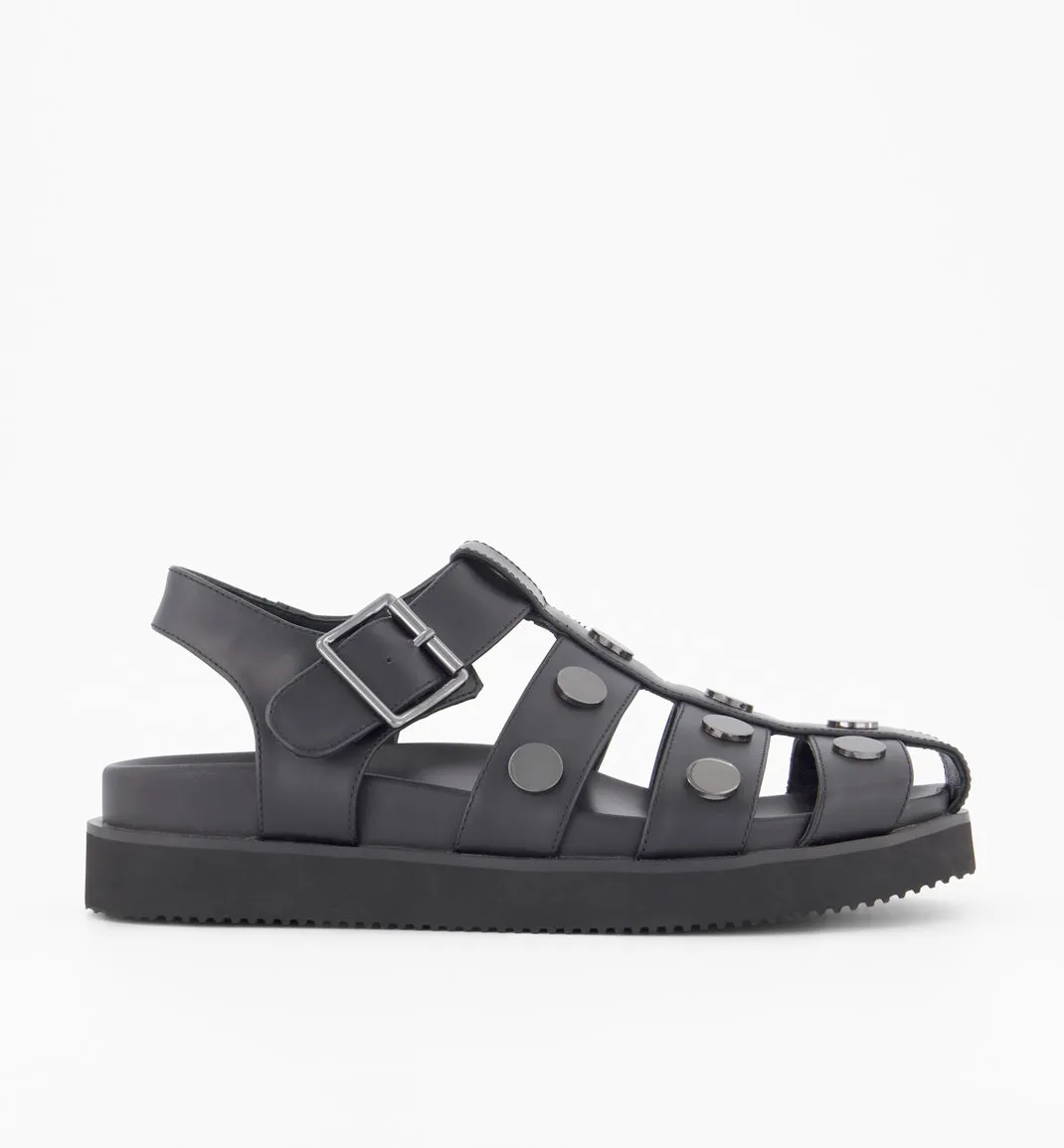 Tee Bee Cee Studded Ribcage Sandal | Black