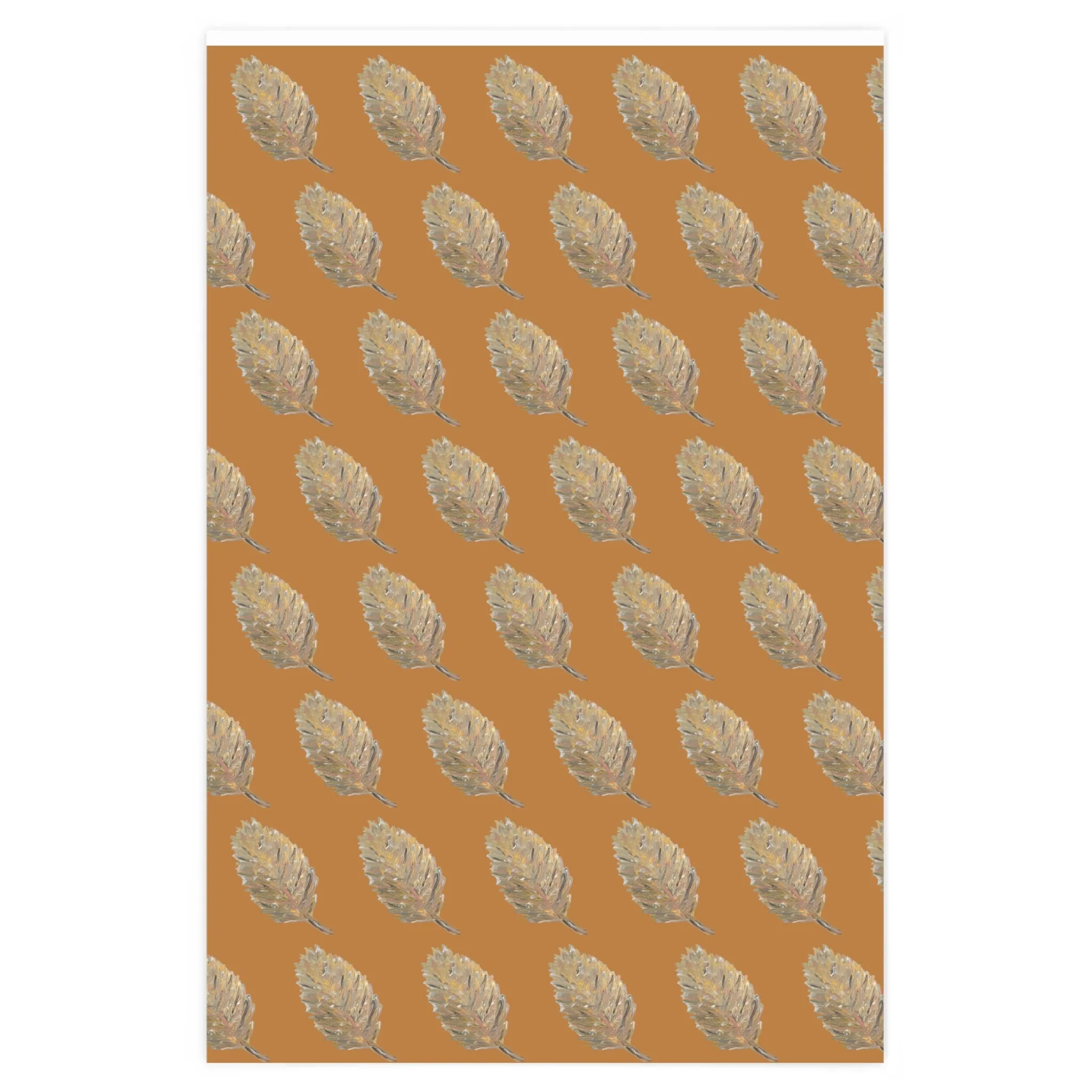 The Golden Leaf Light Brown Wrapping Paper