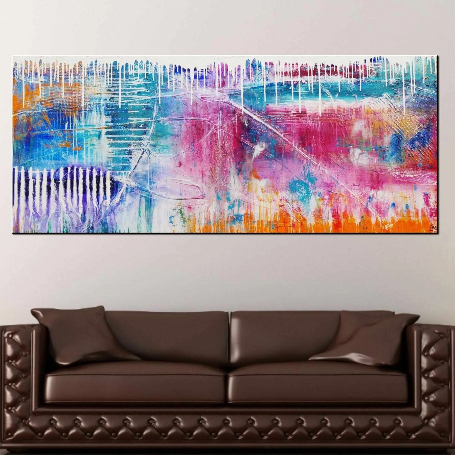 The Grungester 240cm x 100cm Colourful Textured Abstract Painting (SOLD)