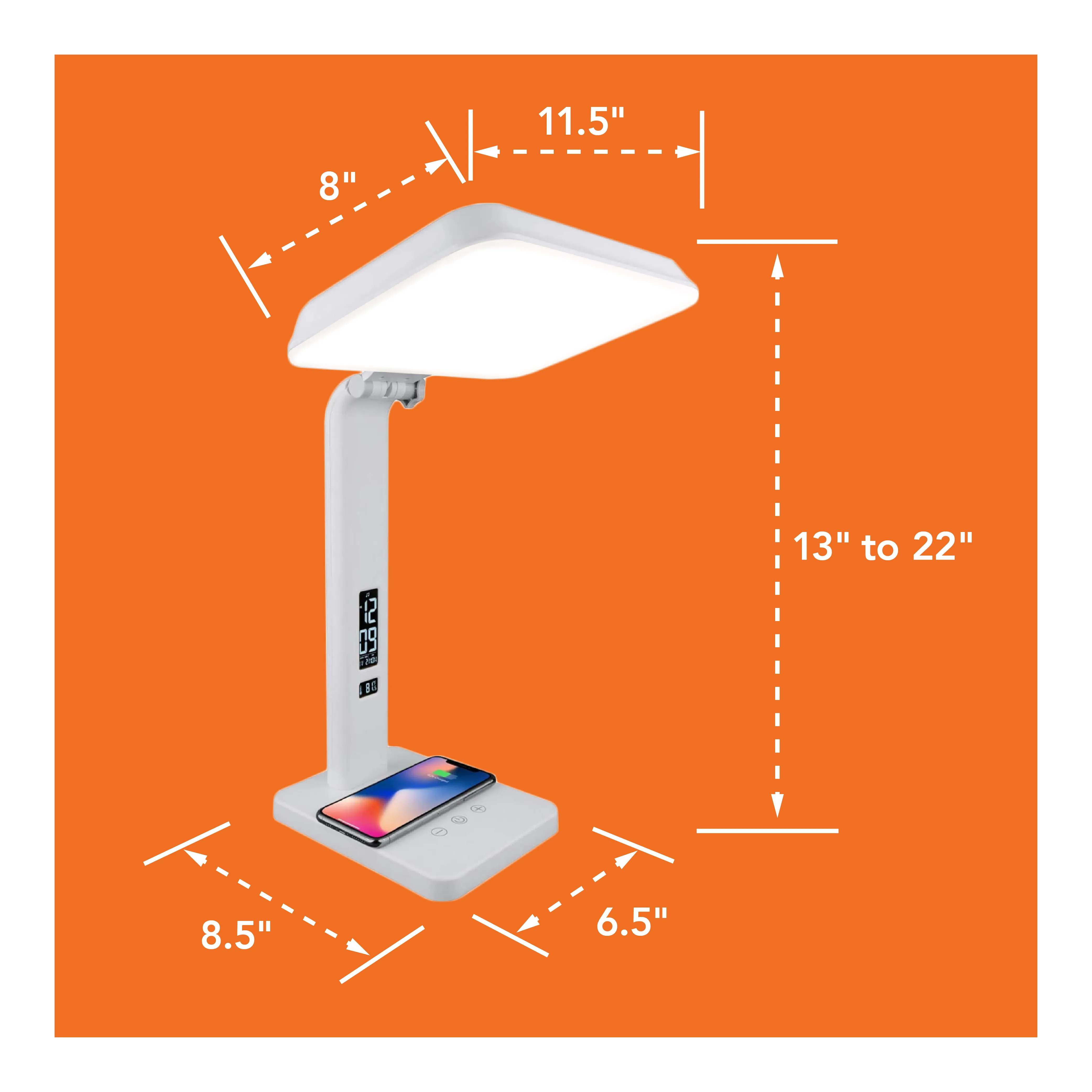 TheraLite Aura Qi Light Therapy Lamp With Alarm Clock And Phone Charger