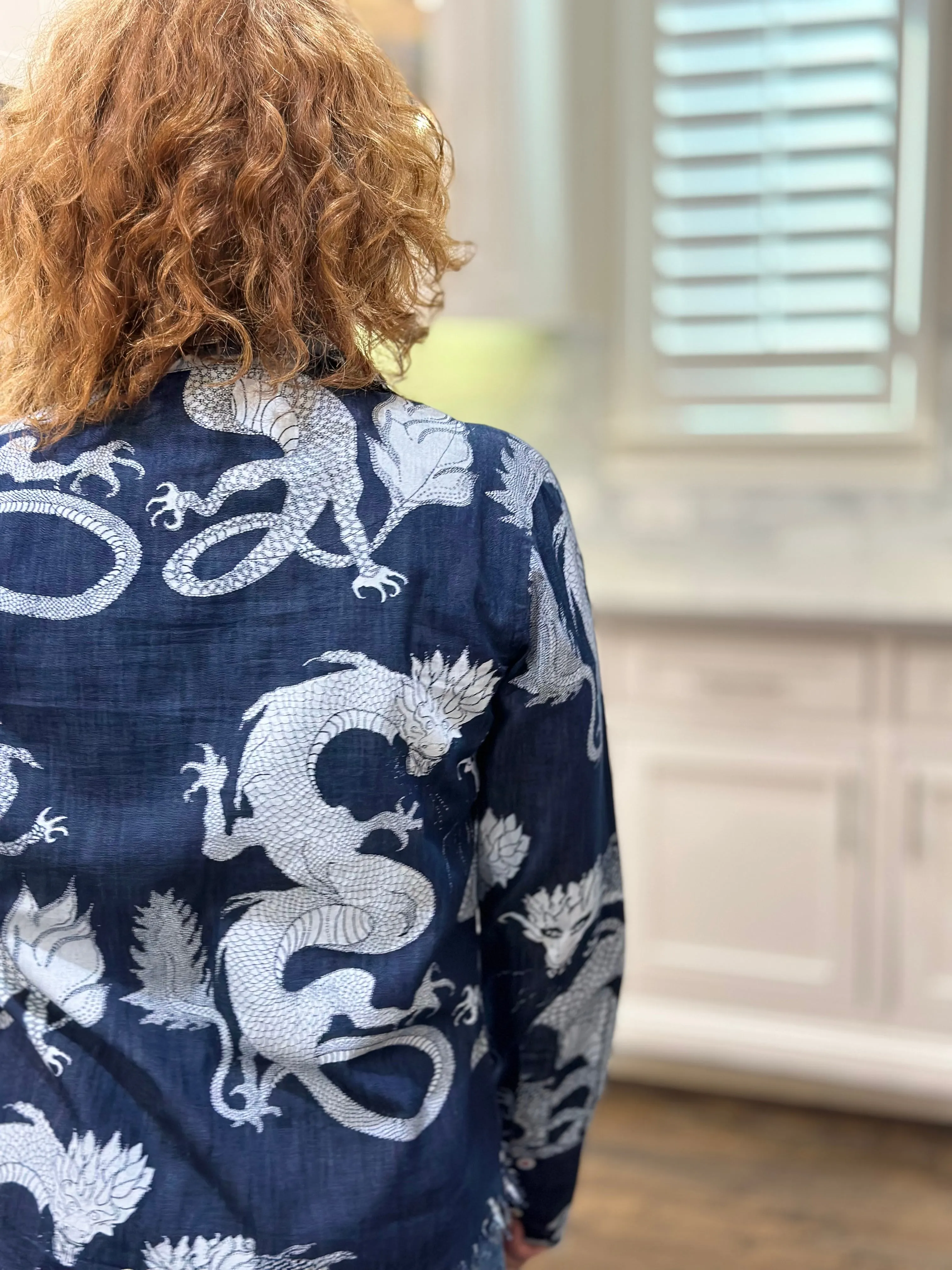 Tizzie Cape Cod Denim Dragons Shirt