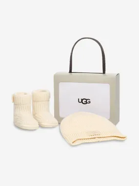 UGG Baby Skylar Boot and Beanie Gift Set in Ivory