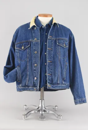 Vintage Jean Jacket with Corduroy Collar Men's Large