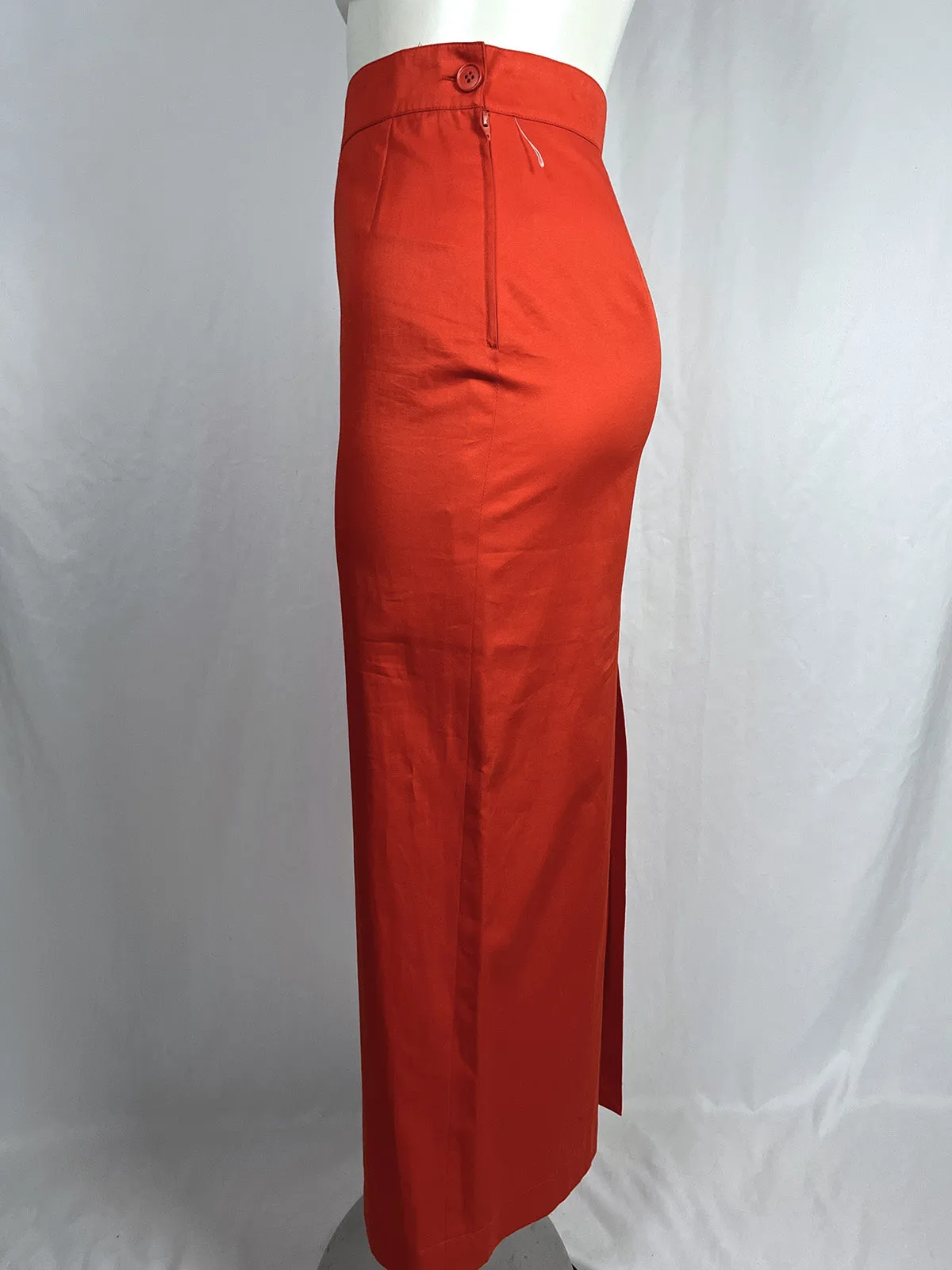 Vintage Size 14 (48) Red Cotton Pencil Skirt NWT