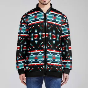 Visions of Peaceful Nights Zippered Collared Lightweight Jacket