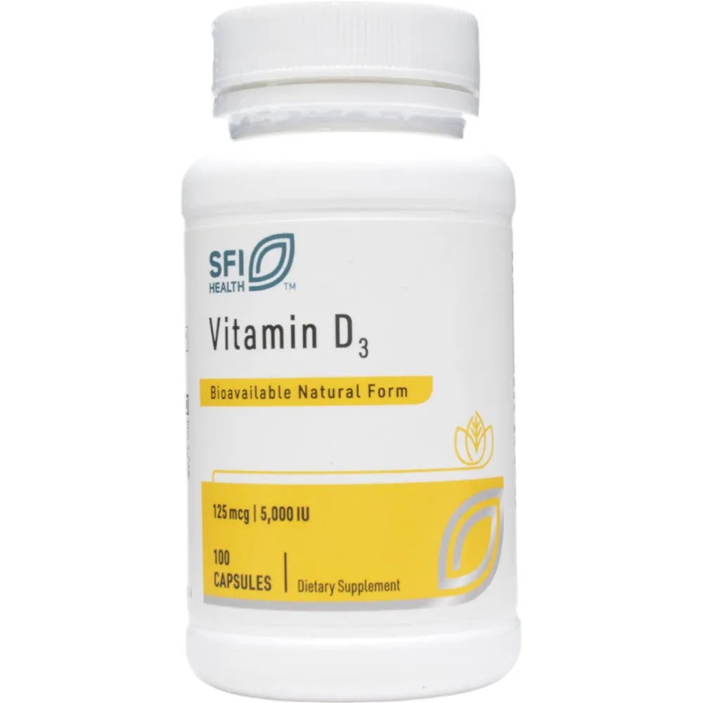 Vitamin D3 5000 IU 100 caps By Klaire Labs/SFI Health