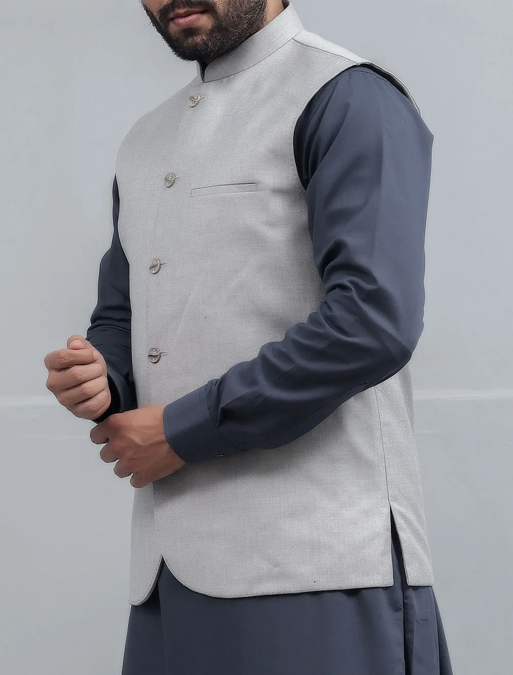 Waist coat For Men In L-Grey SKU: GA3331-L-Grey