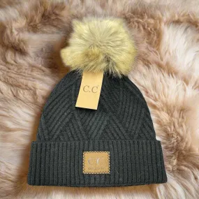 WARM ANGLE BEANIE by C.C. (Black)