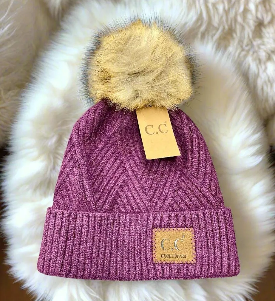 WARM ANGLE BEANIE by C.C. (Purple)