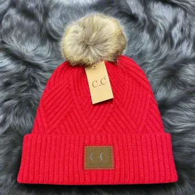 WARM ANGLE BEANIE by C.C. (Red)