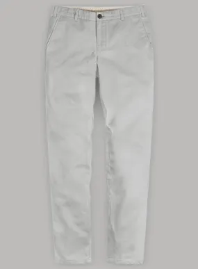 Washed Light Gray Stretch Chino Pants