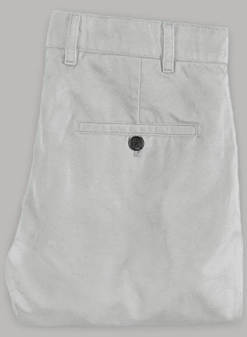 Washed Light Gray Stretch Chino Pants