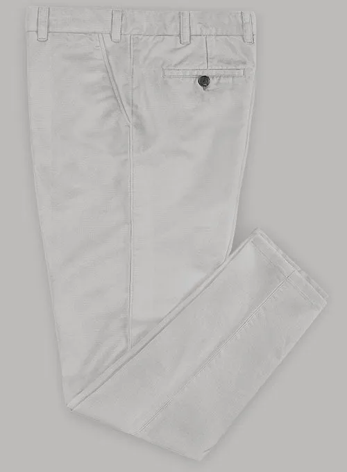 Washed Light Gray Stretch Chino Pants