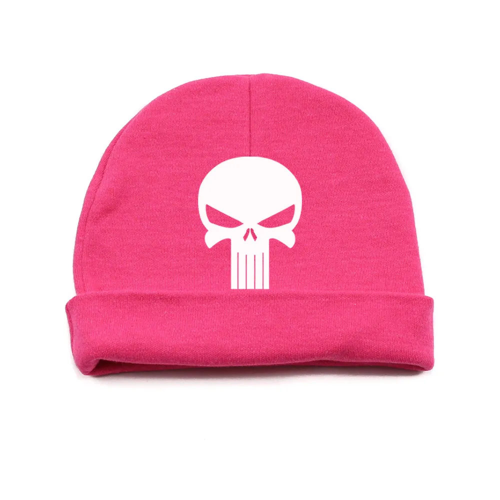 White Punisher Skull Infant Baby Beanie Cap Winter Hat One Size