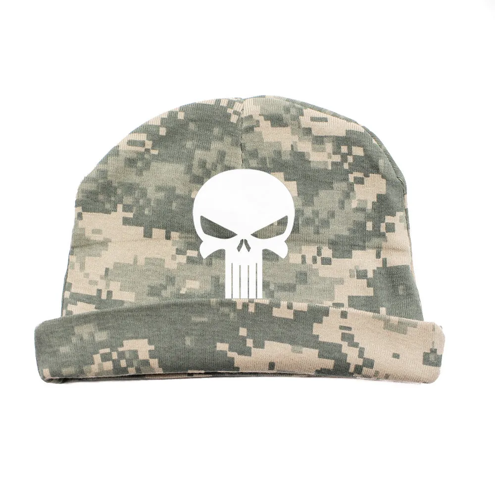 White Punisher Skull Infant Baby Beanie Cap Winter Hat One Size