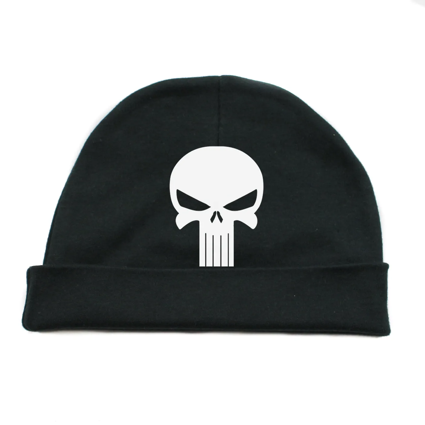 White Punisher Skull Infant Baby Beanie Cap Winter Hat One Size