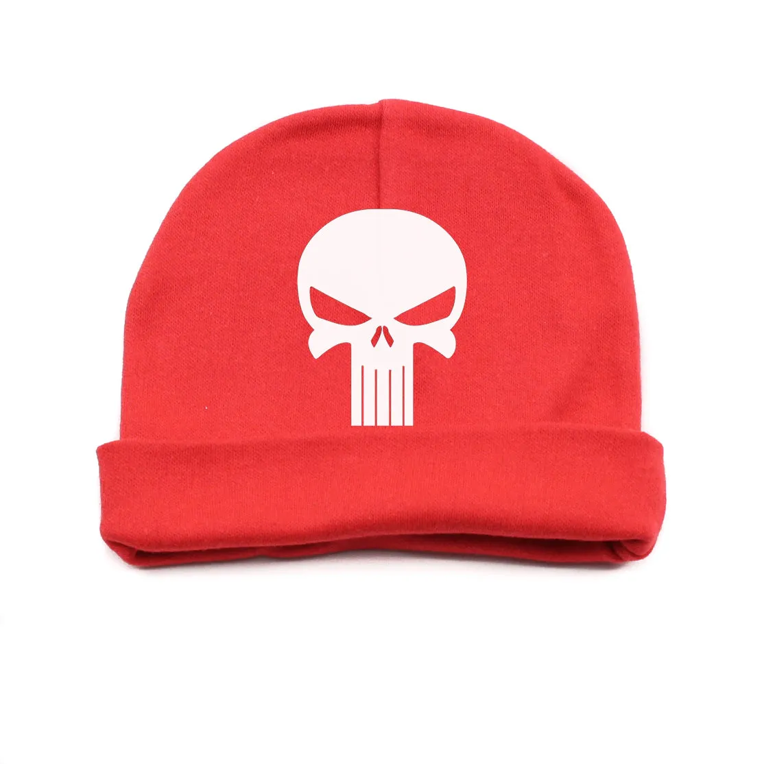 White Punisher Skull Infant Baby Beanie Cap Winter Hat One Size