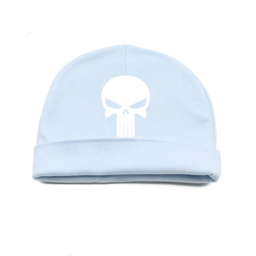 White Punisher Skull Infant Baby Beanie Cap Winter Hat One Size