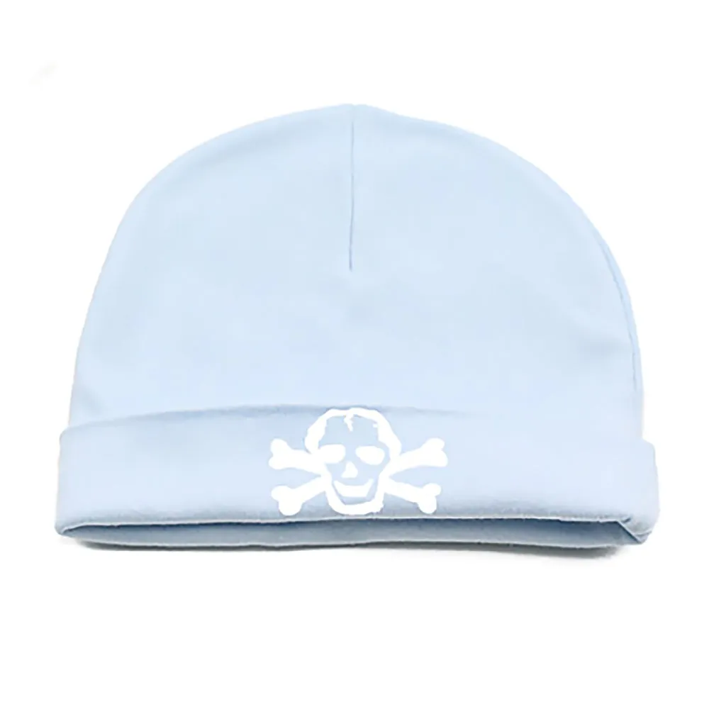 White Scribble Skull Infant Baby Beanie Cap