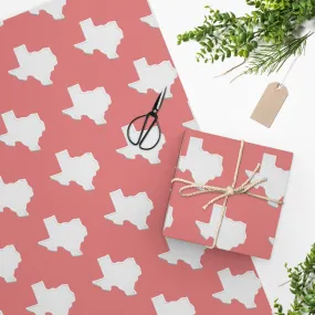 White Texas on Pink background Premium Wrapping Paper