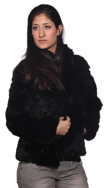 Wilda Leather Lyla Black Fox Fur Coat