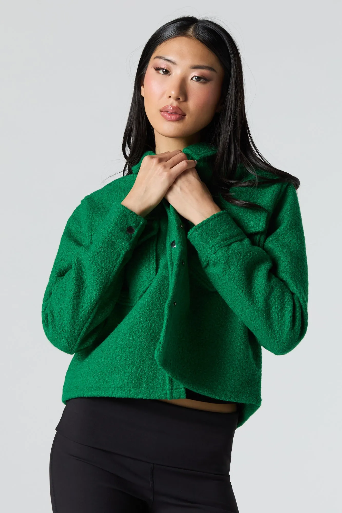 Wool Cropped Shacket