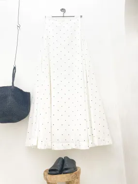 ZAHRA PAPER COTTON DRESS - CREAM AND BLACK POLKA DOT